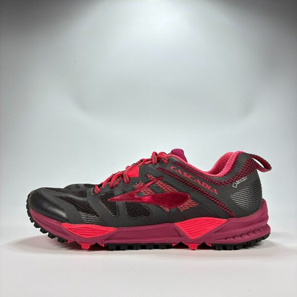 Brooks Cascadia 11 GTX Gray Pink Trail Running Shoes 1202221B081 Women's Size 8 - Picture 4 of 10